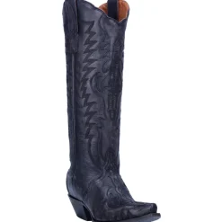 Hallie Tooled-Inlay Embroidery Snip Toe Cowboy Boots