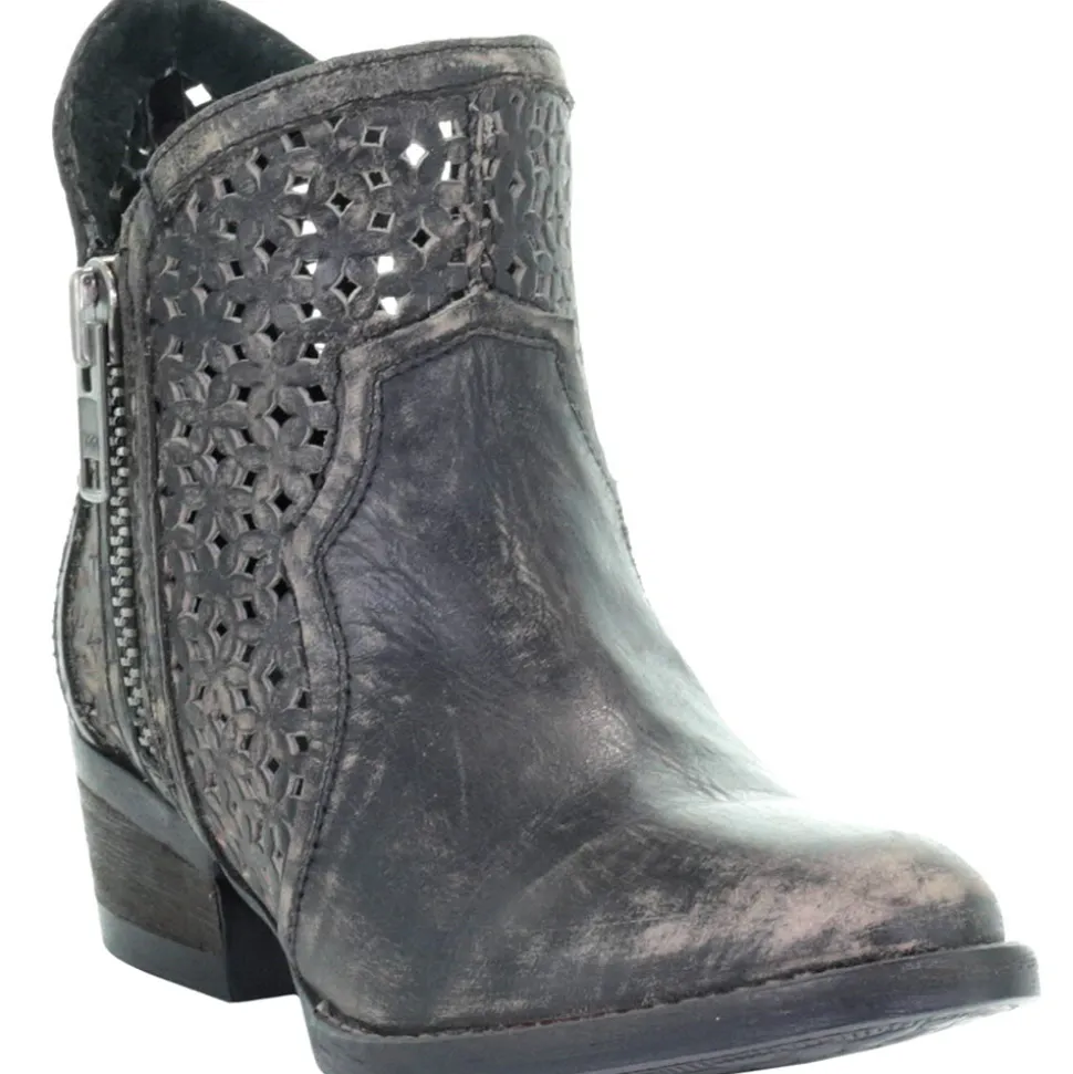 Hand Cut Zippered Round Toe Cowboy Booties