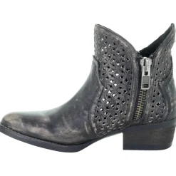 Hand Cut Zippered Round Toe Cowboy Booties