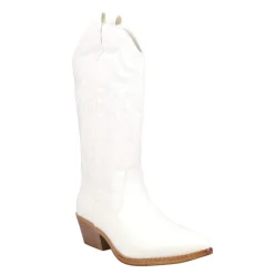 Hattie Narrow Embroidered Pointed Toe Pull On Cowboy Boots