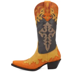 Holy Roller Embroidered Tooled-Inlay Snip Toe Cowboy Boots