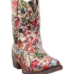 Ingrid Floral Metallic Snip Toe Cowboy Booties