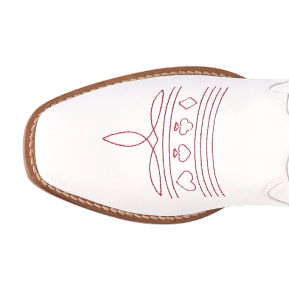 Jack Of Diamonds Graphic Square Toe Cowboy Boots