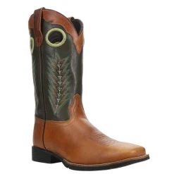 James Embroidered Square Toe Pull On Cowboy Boots