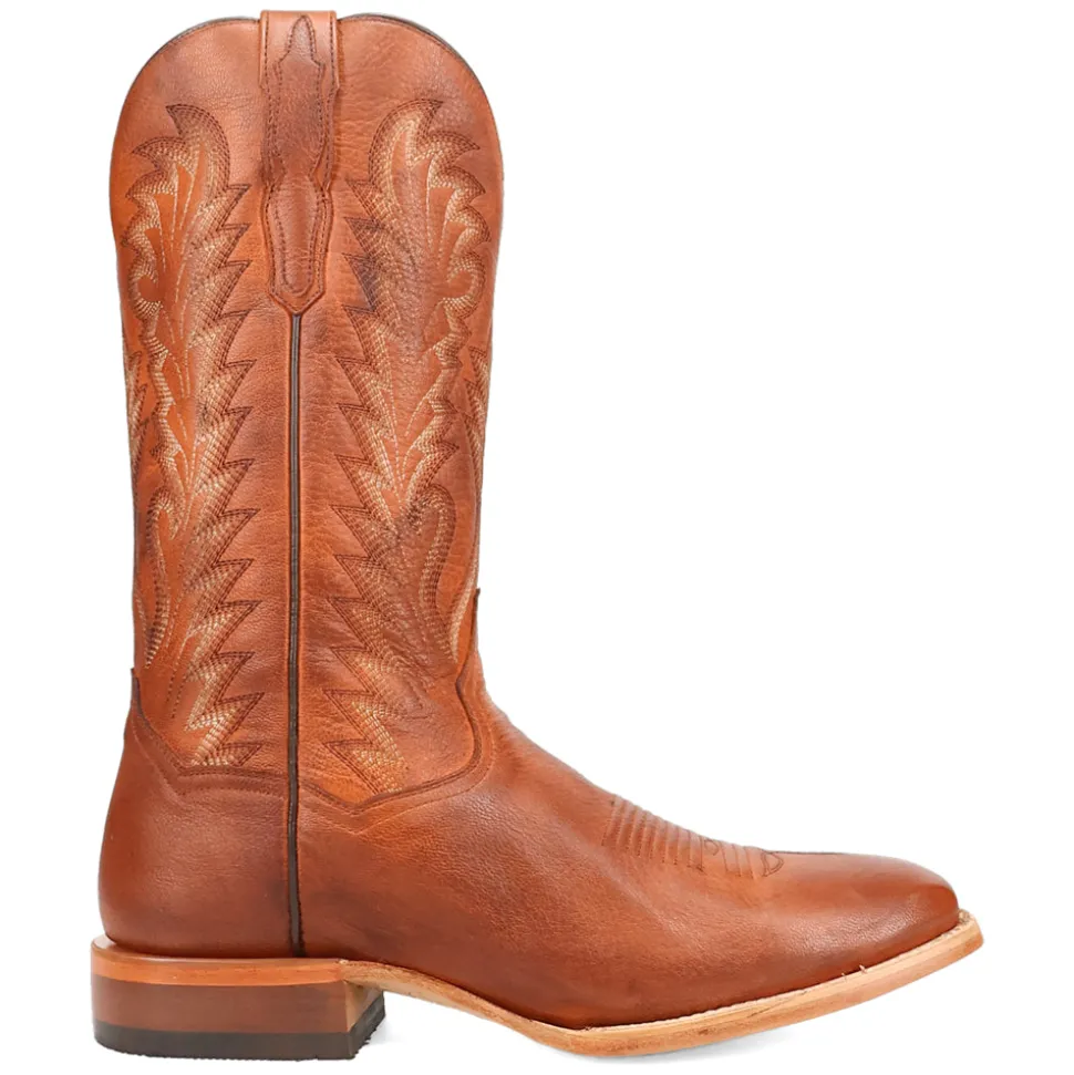 Jerry Embroidered Square Toe Pull On Cowboy Boots