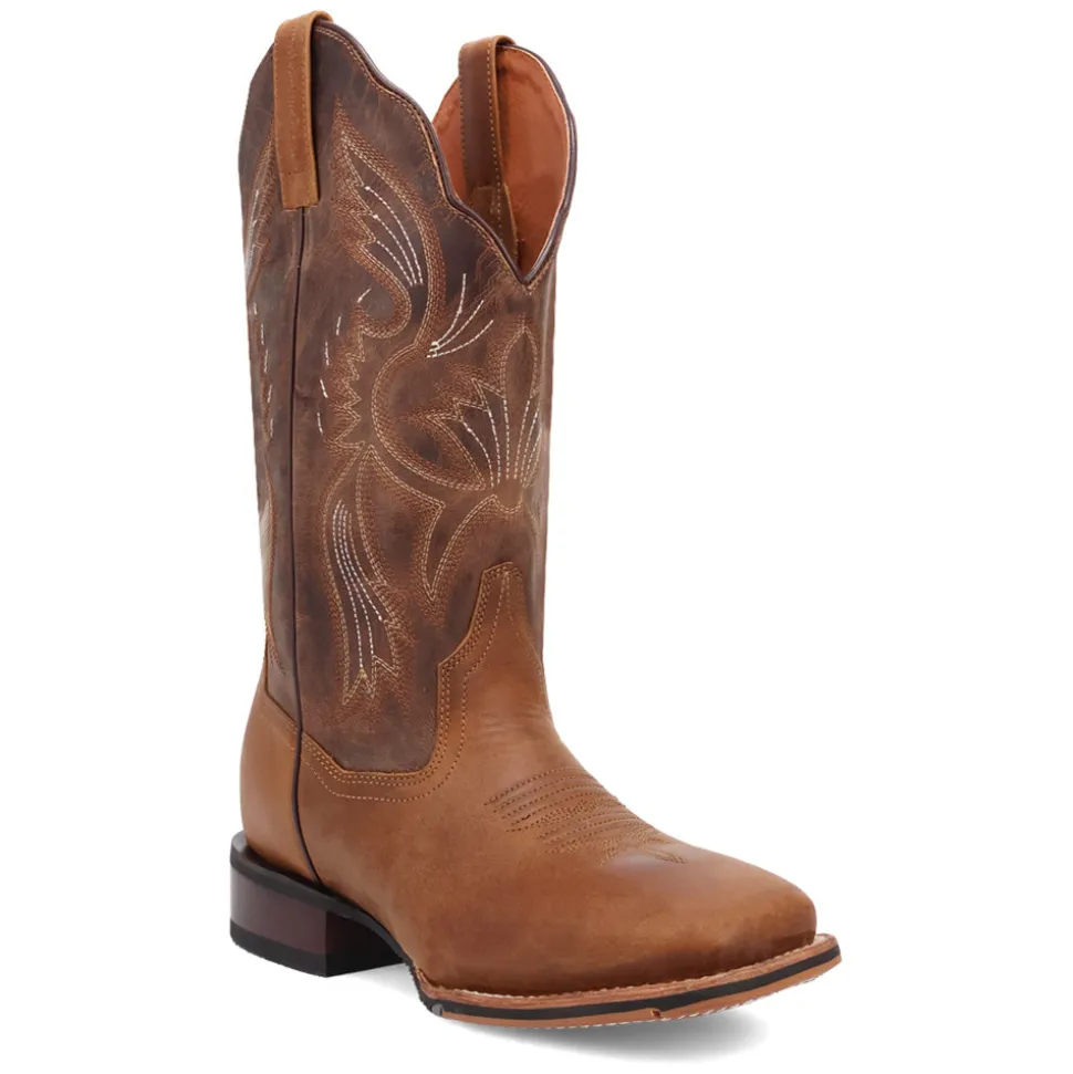Jillian Embroidered Square Toe Pull On Cowboy Boots