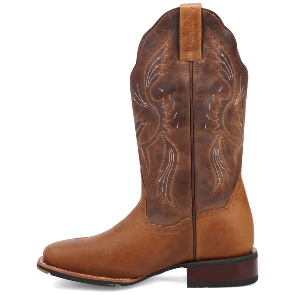 Jillian Embroidered Square Toe Pull On Cowboy Boots