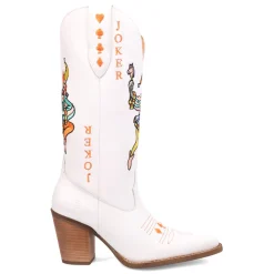 Joker Graphic Embroidered Snip Toe Pull On Cowboy Boots