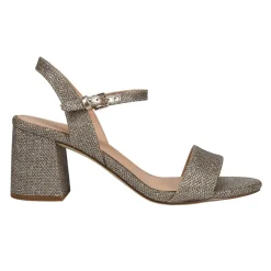Josie Glitter Block Heel Sling Black Sandals