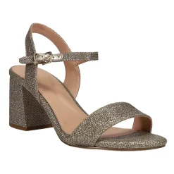 Josie Glitter Block Heel Sling Black Sandals
