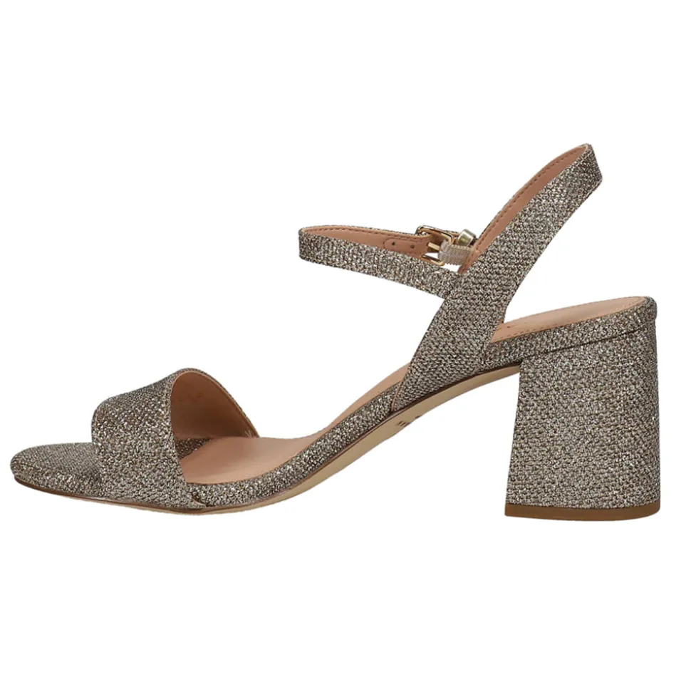Josie Glitter Block Heel Sling Black Sandals
