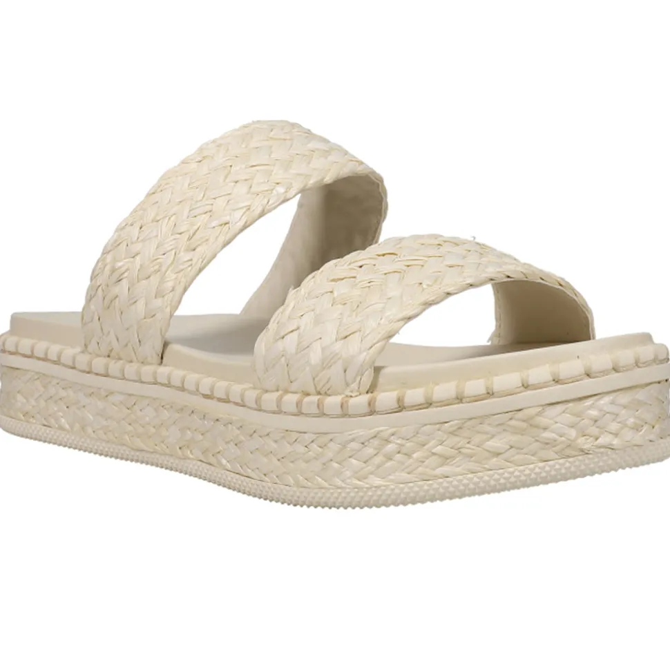 Kady Braided Raffia Platform Slide Sandals