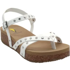 Kelton Ankle Strap Studded Wedge Sandals