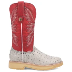 Kiwi Embroidered Ostrich Round Toe Cowboy Boots