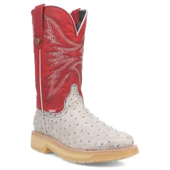 Kiwi Embroidered Ostrich Round Toe Cowboy Boots