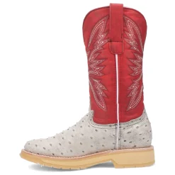 Kiwi Embroidered Ostrich Round Toe Cowboy Boots