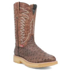 Kiwi Embroidered Ostrich Round Toe Cowboy Boots