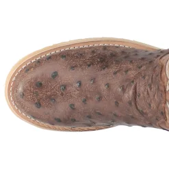 Kiwi Embroidered Ostrich Round Toe Cowboy Boots