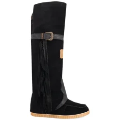 Lakota Fringe Round Toe Moccasin Boots