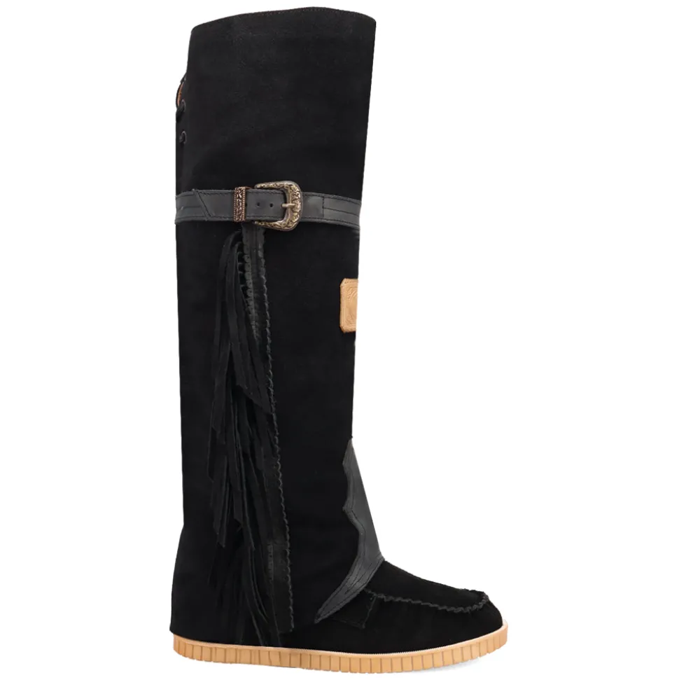 Lakota Fringe Round Toe Moccasin Boots