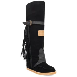 Lakota Fringe Round Toe Moccasin Boots