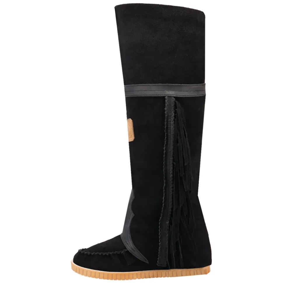 Lakota Fringe Round Toe Moccasin Boots