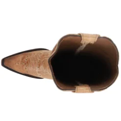LD Brown Embroidered Studded Snip Toe Cowboy Boots