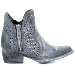 LD Cut Out Shortie Ankle Round Toe Zippered Cowboy Booties
