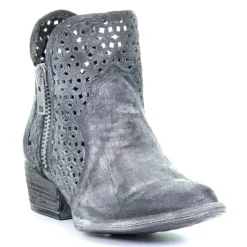 LD Cut Out Shortie Ankle Round Toe Zippered Cowboy Booties