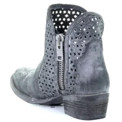LD Cut Out Shortie Ankle Round Toe Zippered Cowboy Booties