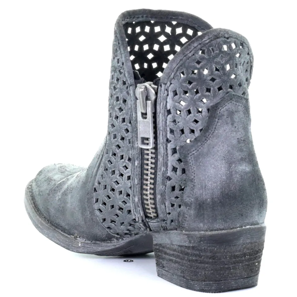 LD Cut Out Shortie Ankle Round Toe Zippered Cowboy Booties