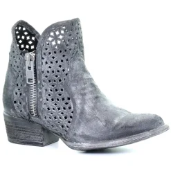 LD Cut Out Shortie Ankle Round Toe Zippered Cowboy Booties