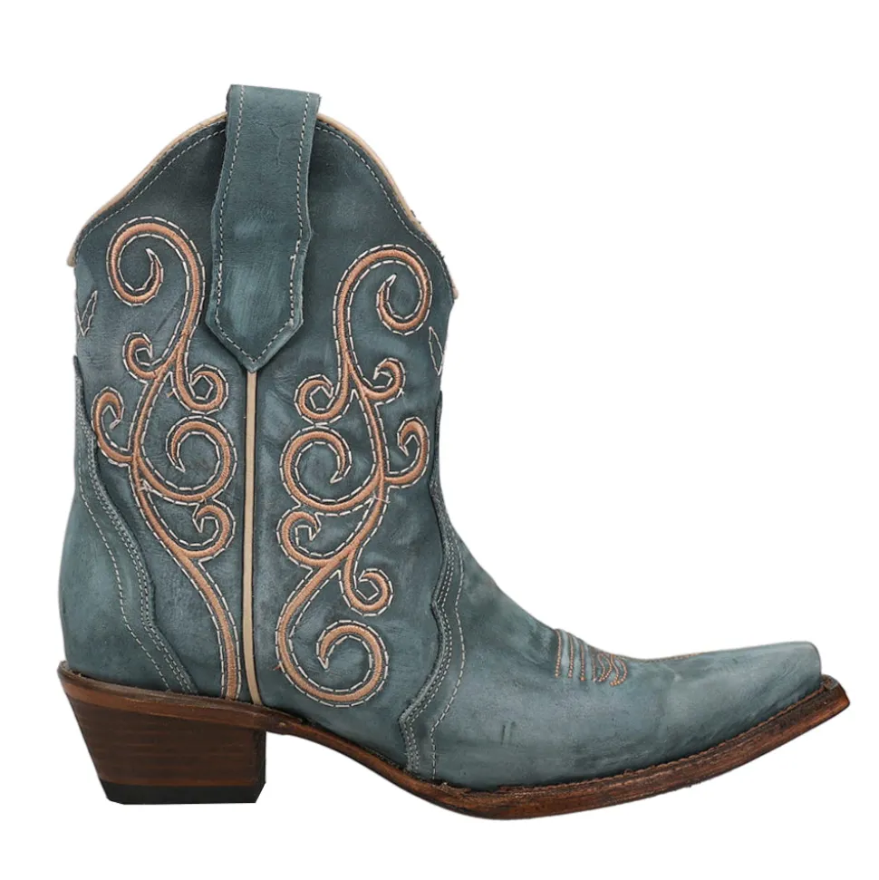 LD Distressed Triad Snip Toe Cowboy Booties