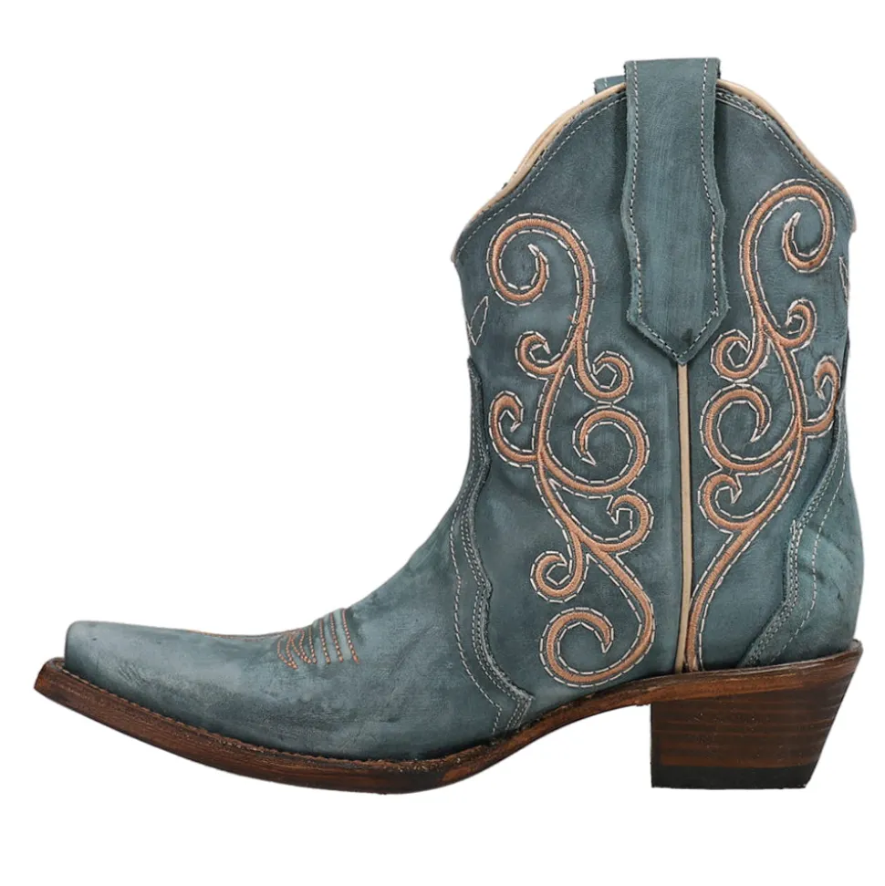 LD Distressed Triad Snip Toe Cowboy Booties