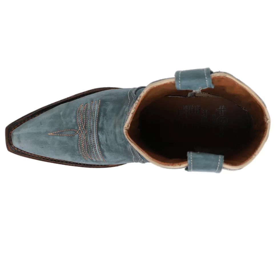 LD Distressed Triad Snip Toe Cowboy Booties
