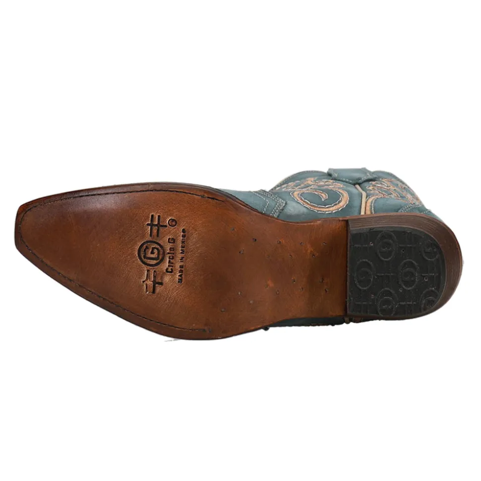 LD Distressed Triad Snip Toe Cowboy Booties