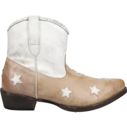 Liberty White Star Patriotic Snip Toe Cowboy Booties