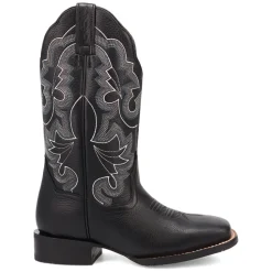 Lizzie Embroidered Square Toe Pull On Cowboy Boots