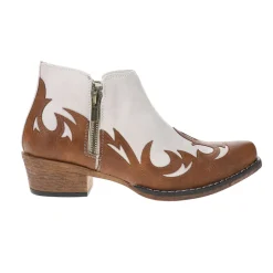 Lorene Tooled Inlay Snip Toe Cowboy Booties