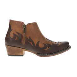 Lorene Tooled Inlay Snip Toe Cowboy Booties