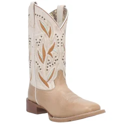 Lydia Embroidered Studded Square Toe Cowboy Boots