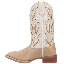 Lydia Embroidered Studded Square Toe Cowboy Boots