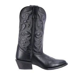 Maddie Embroidered Round Toe Pull On Cowboy Boots
