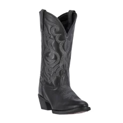 Maddie Embroidered Round Toe Pull On Cowboy Boots