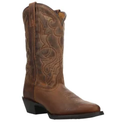 Maddie Embroidered Round Toe Pull On Cowboy Boots