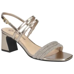 Majesty Metallic Rhinestone Slingback Sandals