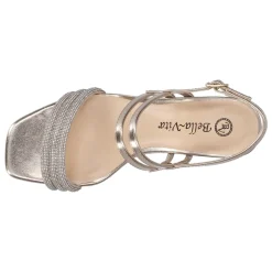 Majesty Metallic Rhinestone Slingback Sandals