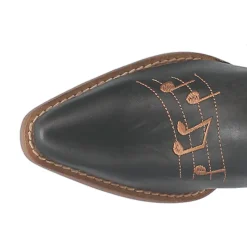 Melody Leather Graphic Embroidered Snip Toe Pull On Cowboy Booties