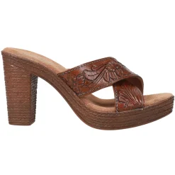 Mika Floral Embossed Block Heel Sandals