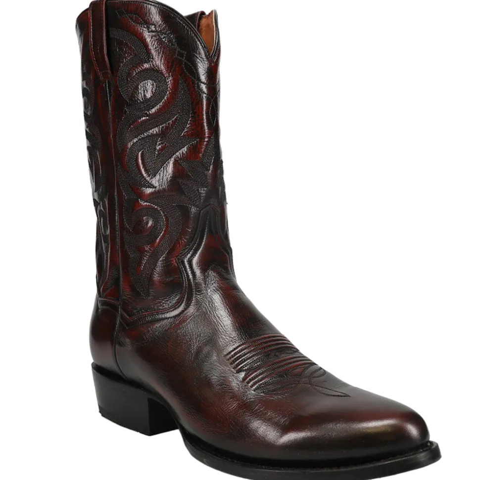 Milwaukee Embroidered Round Toe Cowboy Boots